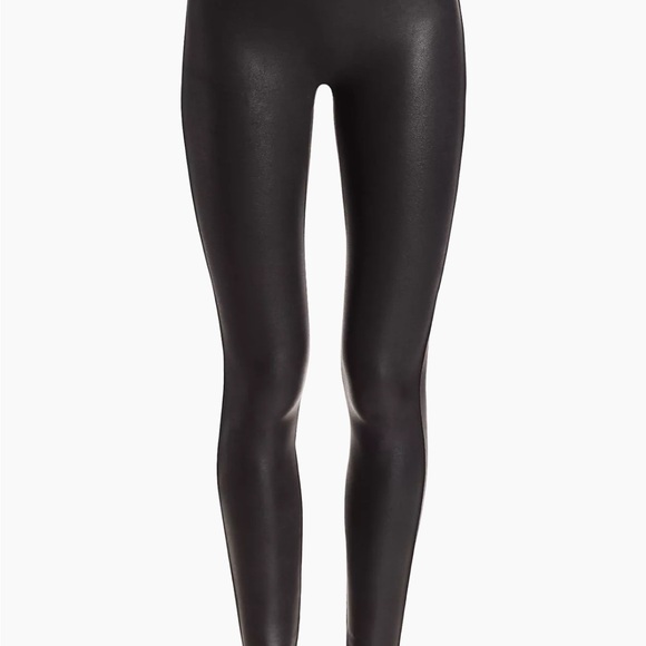 SPANX Black Faux Leather Leggings Comfortable and Versatile - Picture 1 of 4